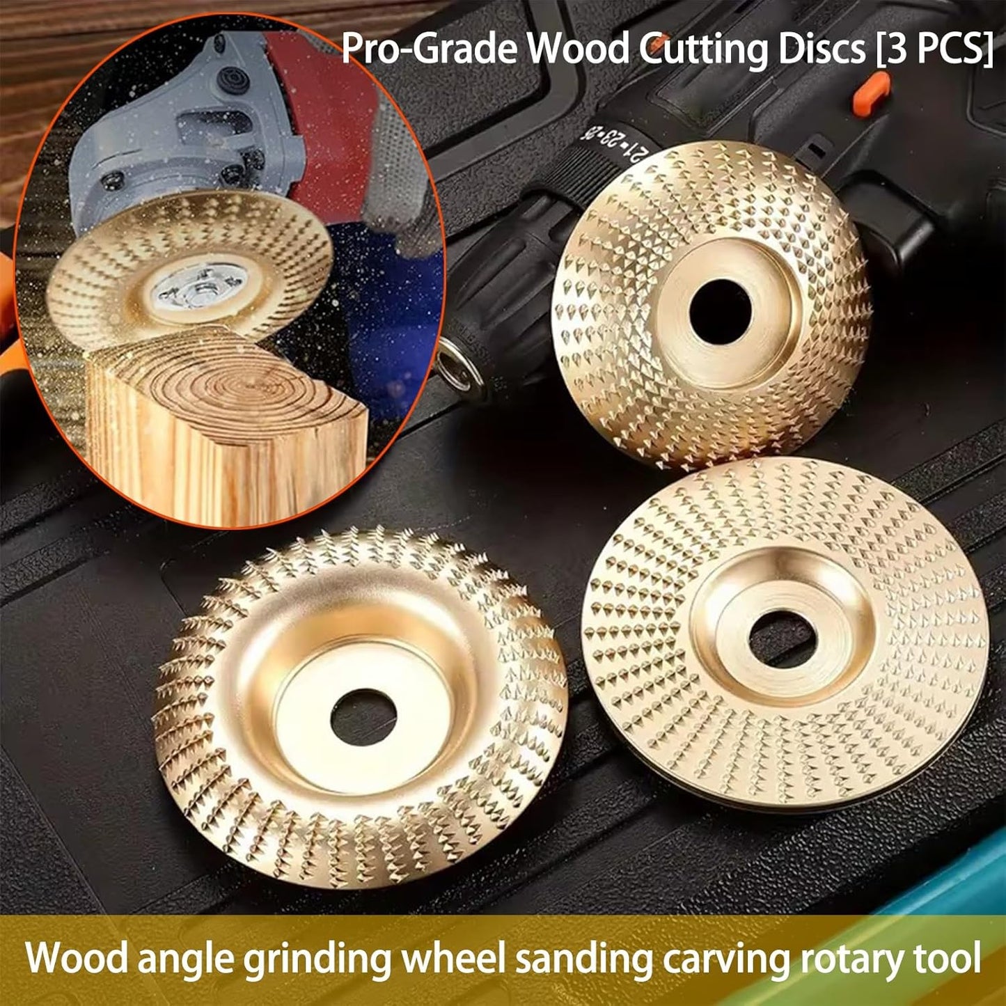 🔥 3PCS 4" Wood Carving Disc Set — The Ultimate Woodworking Game-Changer