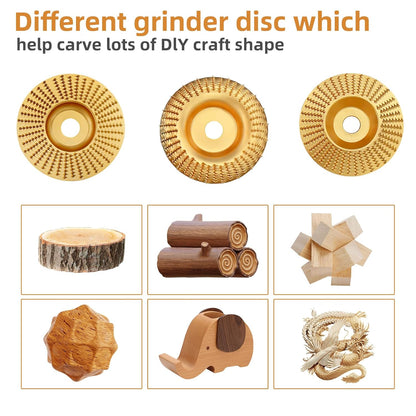 🔥 3PCS 4" Wood Carving Disc Set — The Ultimate Woodworking Game-Changer